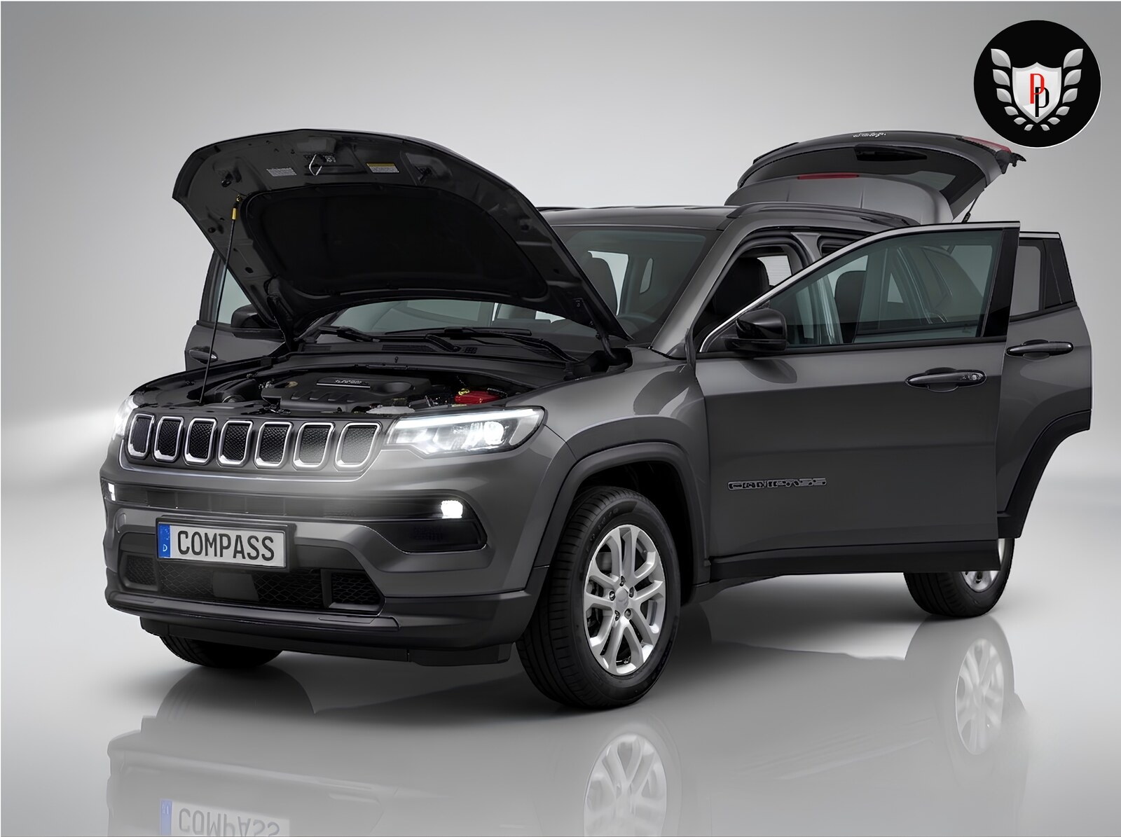 Jeep Compass con sportelli aperti