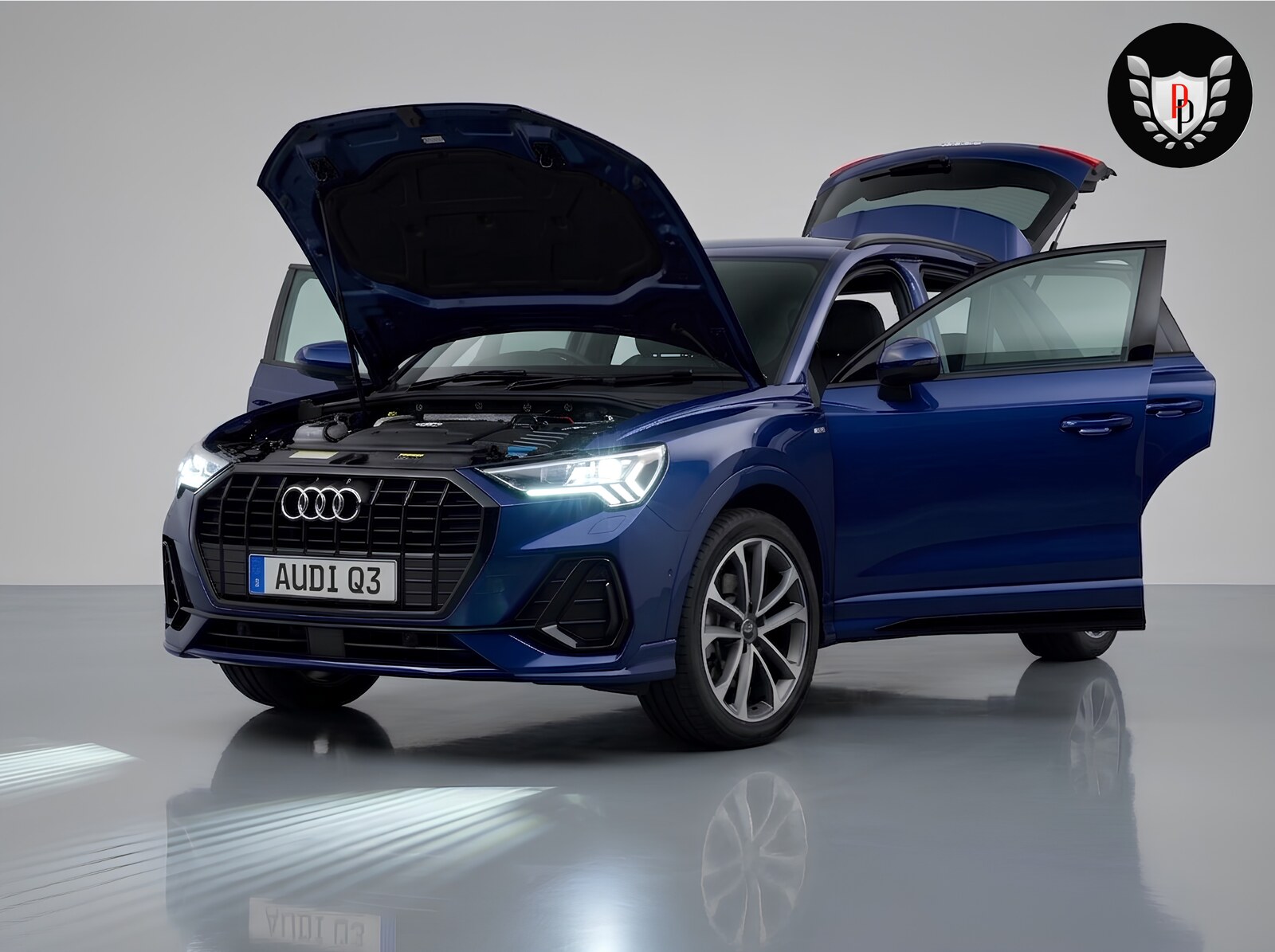 Audi Q3 S-Line con sportelli aperti